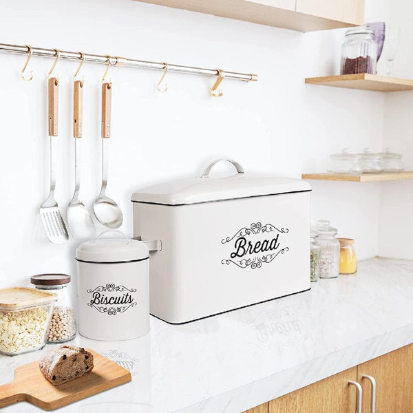 Gracie Oaks Farmhouse Bread Box For Kitchen Countertop Extra Large